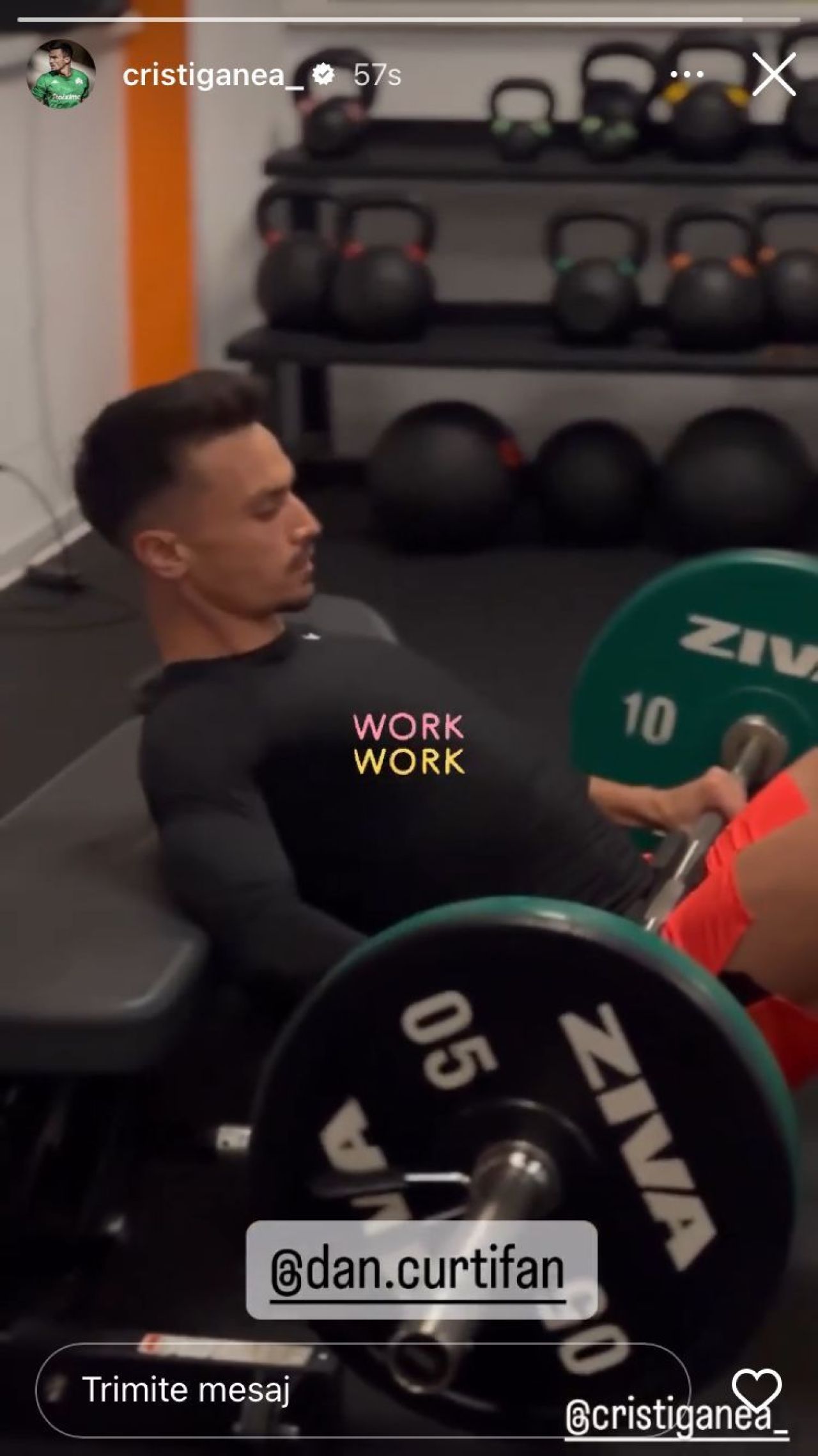 Hard work pays off! Cristi Ganea, fotbalistul FCSB-ului, s-a filmat în sala de forță_2