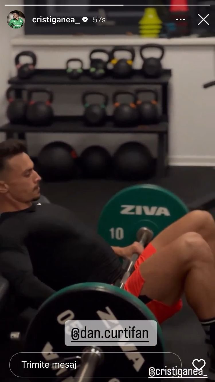 Hard work pays off! Cristi Ganea, fotbalistul FCSB-ului, s-a filmat în sala de forță_3