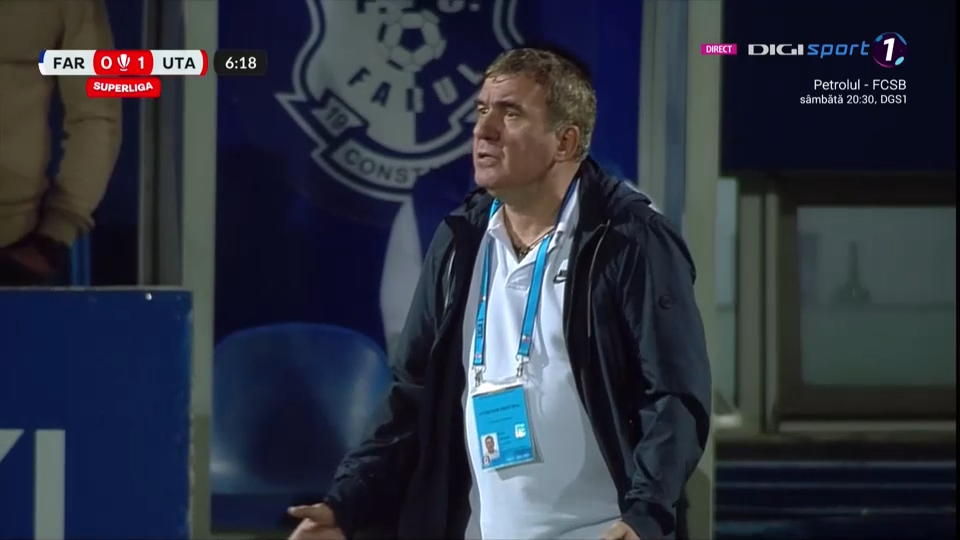 Reacția nervoasă a lui Gică Hagi după primul gol marcat de UTA Arad. Nu s-a mai abținut și a țipat la un jucător_4