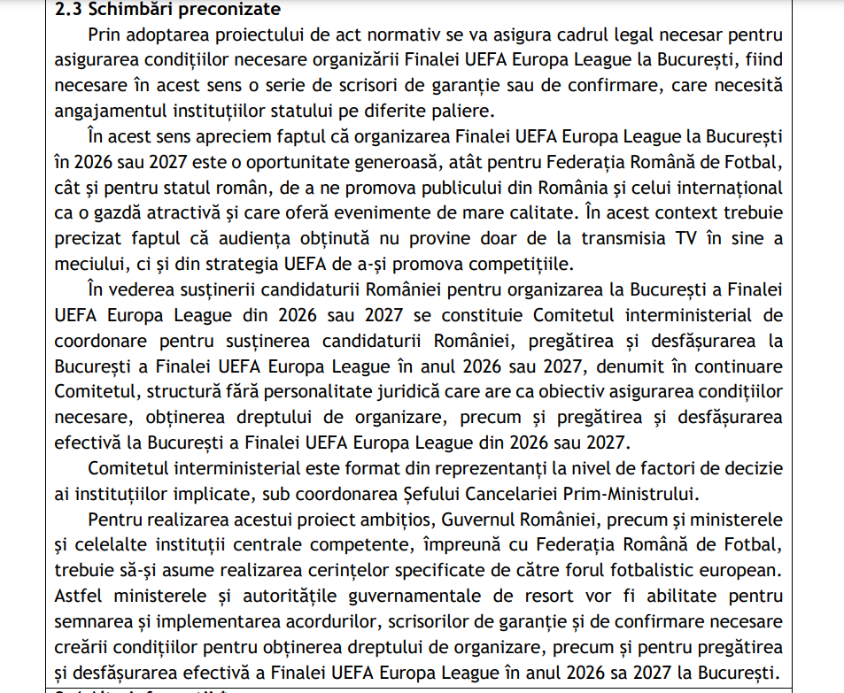 DOCUMENT All-in pentru organizarea finalei Europa League la București. Ce decizie a luat Guvernul_4