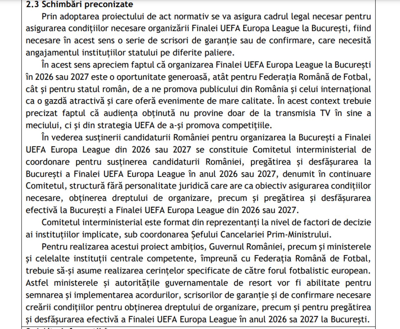 DOCUMENT All-in pentru organizarea finalei Europa League la București. Ce decizie a luat Guvernul_4