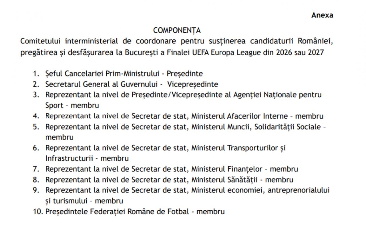 DOCUMENT All-in pentru organizarea finalei Europa League la București. Ce decizie a luat Guvernul_5