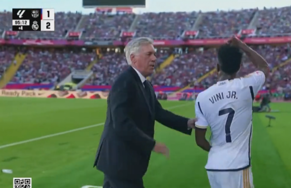 Greu de stăp&acirc;nit! Ce a făcut Vinicius după ce a fost schimbat &icirc;n Barcelona - Real Madrid