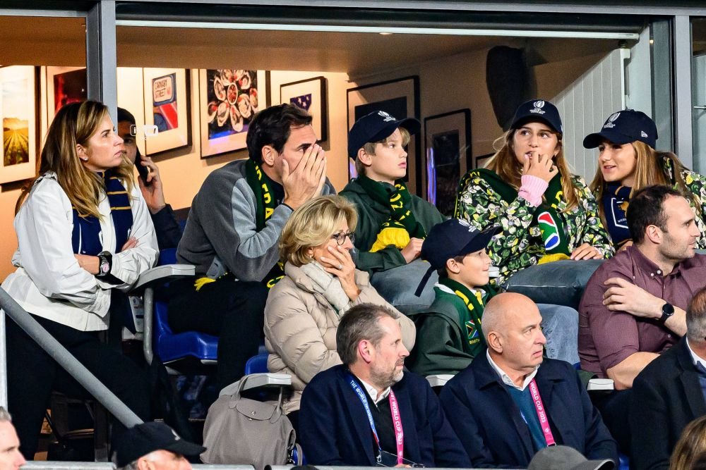 Roger Federer a sărbătorit alături de naționala Africii de Sud câștigarea Cupei Mondiale de rugby_26