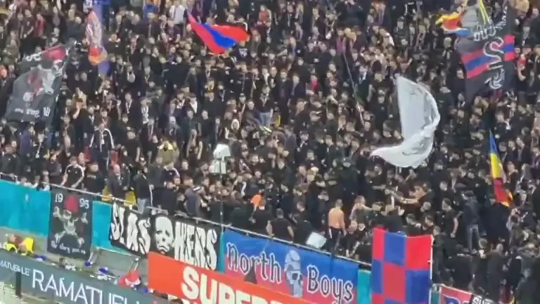 Bătaie în galeria FCSB după derby-ul cu Rapid (05.11.2023)