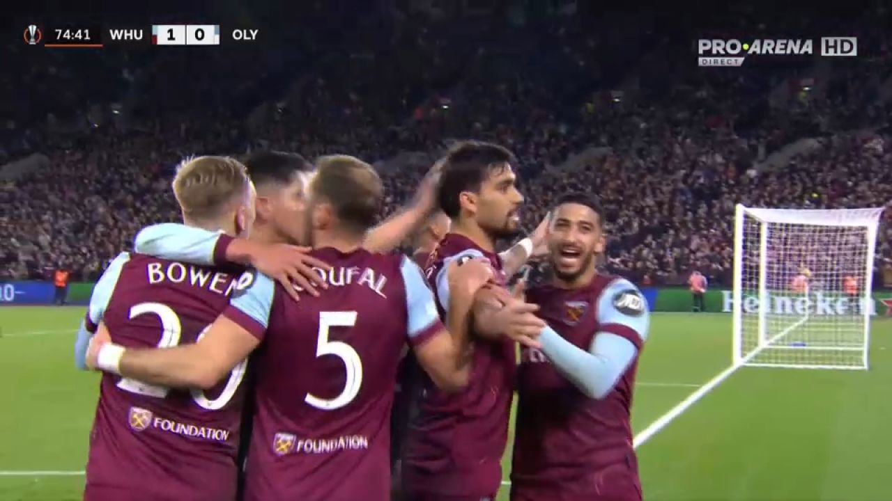 West Ham United - Olympiacos a fost pe Pro Arena și VOYO. Înfruntare de top în Europa League_1