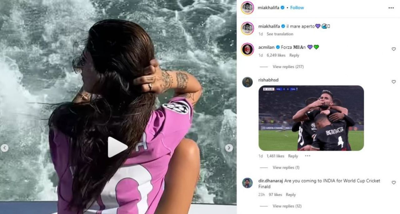 Mia Khalifa s-a pozat pe barcă în tricoul echipei favorite din Italia! Clubul a reacționat imediat și i-a lăsat comentariu _19
