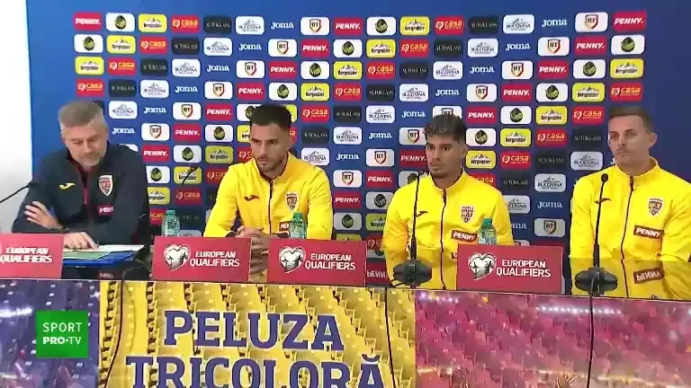 Marius Marin, Florinel Coman și Nicușor Bancu, înainte de România - Elveția (20.11.2023)