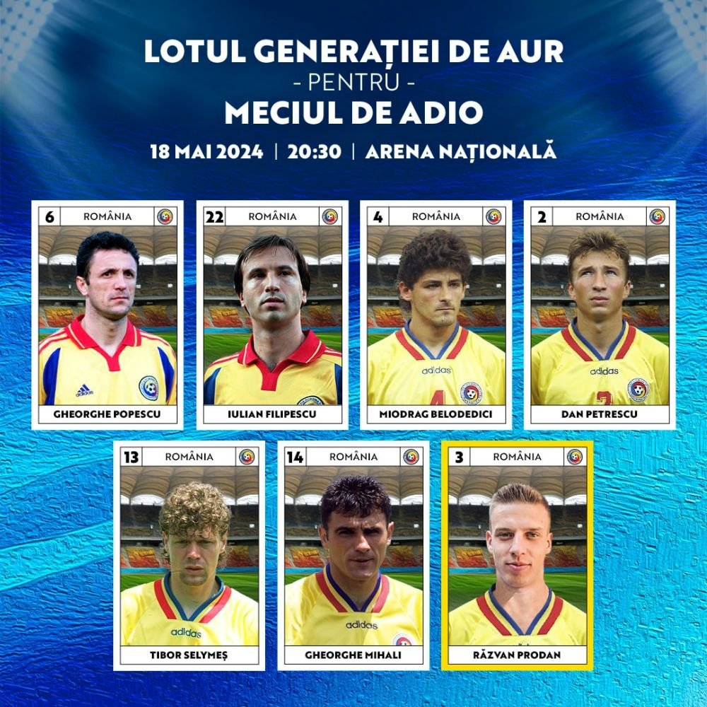 Lotul Generației de Aur pentru meciul de adio de pe Arena Națională! Cine îl înlocuiește pe regretatul Daniel Prodan_3