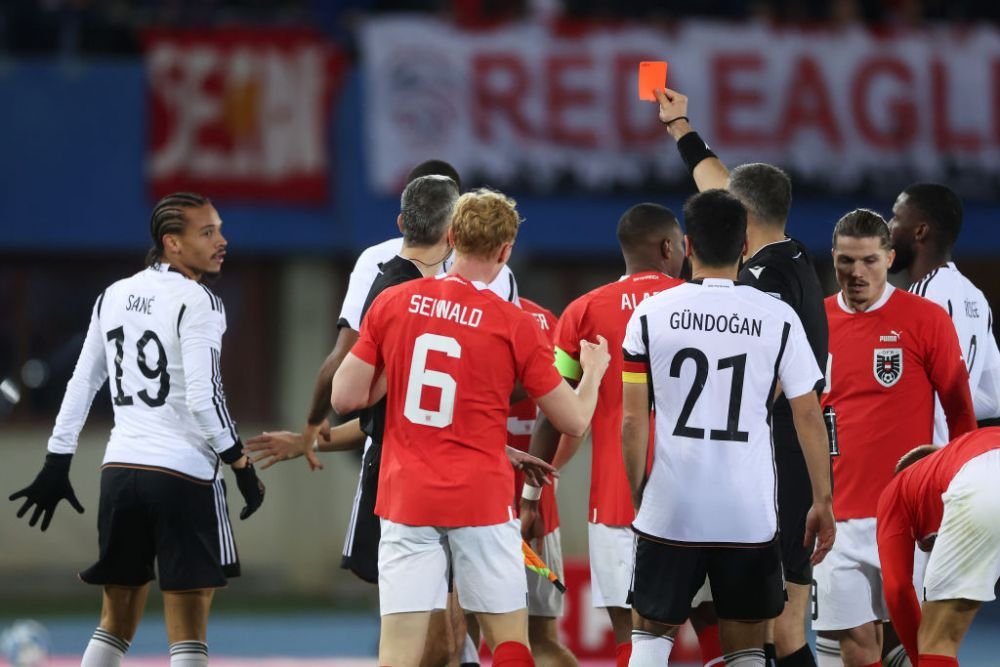 Ce a fost în capul lui?! Ieșirea furioasă care i-a adus cartonașul roșu lui Leroy Sane în amicalul Austria - Germania _3