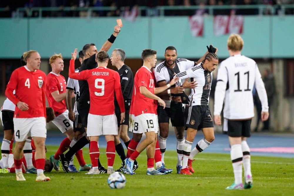 Ce a fost în capul lui?! Ieșirea furioasă care i-a adus cartonașul roșu lui Leroy Sane în amicalul Austria - Germania _4