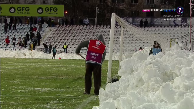 Iarna pe uliță, la Galați! Cum a arătat gazonul pe stadionul 