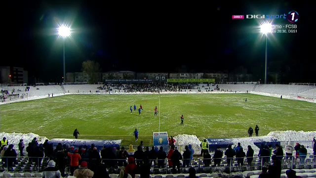 Iarna pe uliță, la Galați! Cum a arătat gazonul pe stadionul 
