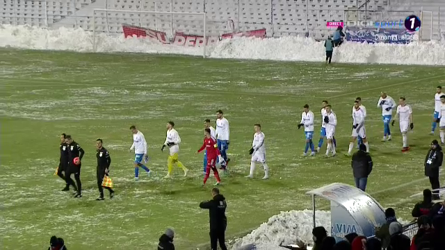 Iarna pe uliță, la Galați! Cum a arătat gazonul pe stadionul 