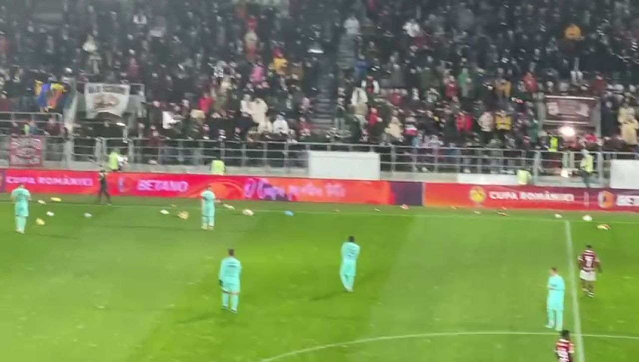 Suporterii Rapidului au aruncat cu jucării în teren, la meciul cu CFR Cluj, de Sf. Nicolae_4