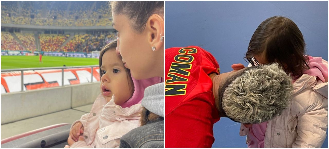 Moment emoționant! Fetița lui Florinel Coman a început să plângă când și-a văzut tatăl ieșind din teren pe Arena Națională! Ioana a filmat tot_1