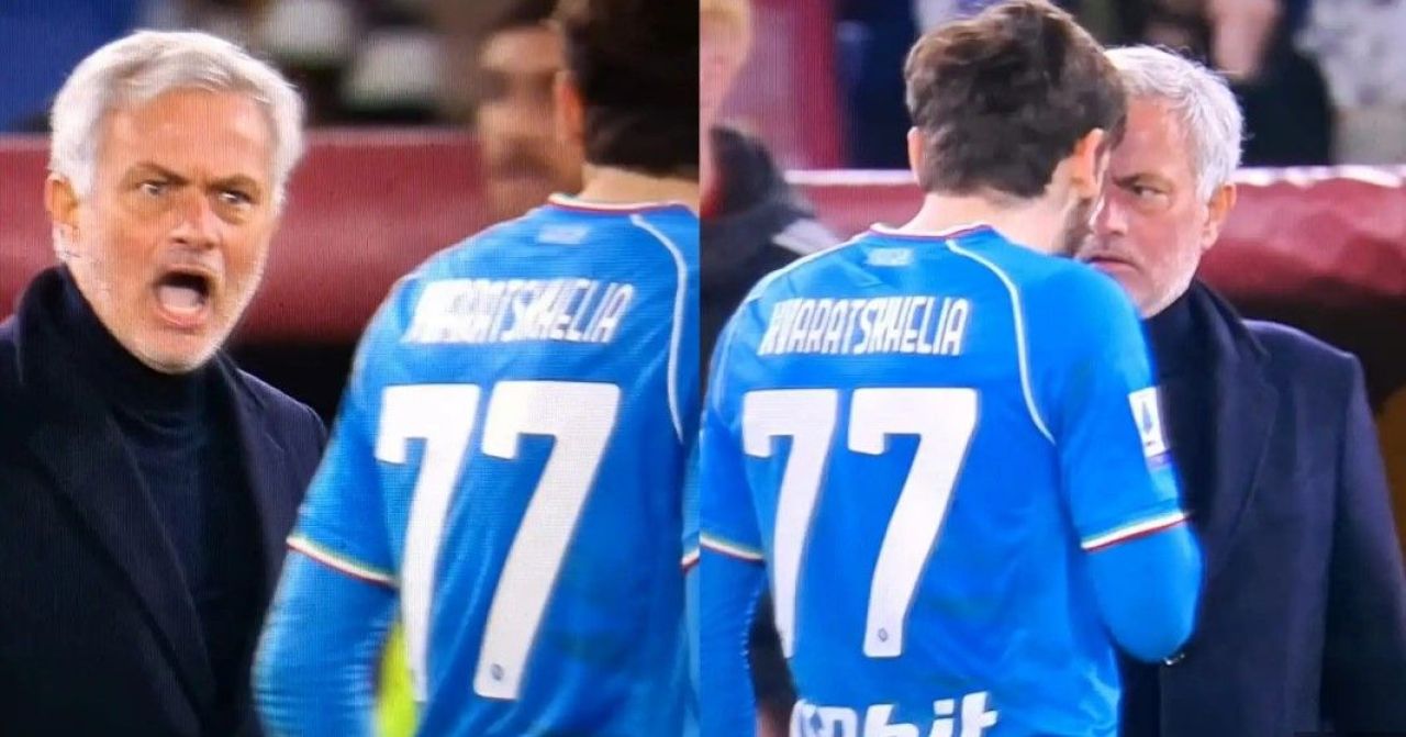 Mourinho și-a pierdut cumpătul! Conflict cu Kvaratskhelia la marginea terenului_1