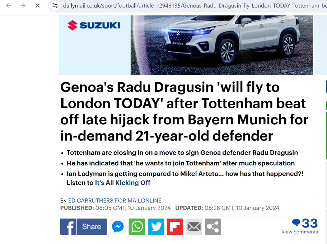 Reacția presei internaționale despre anunțul transferului lui Radu Drăgușin la Tottenham _3
