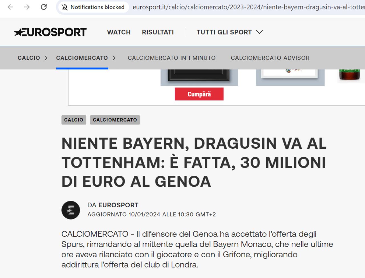 Reacția presei internaționale despre anunțul transferului lui Radu Drăgușin la Tottenham _4