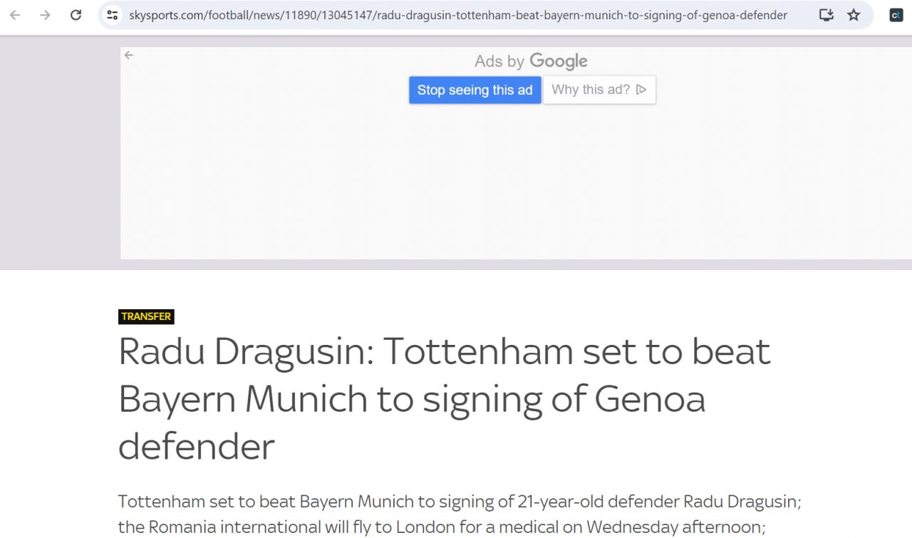 Reacția presei internaționale despre anunțul transferului lui Radu Drăgușin la Tottenham _6