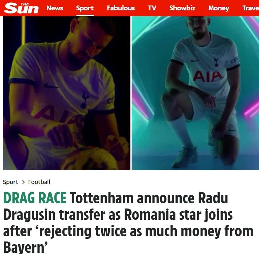 Reacția presei internaționale după transferul lui Drăgușin la Tottenham: