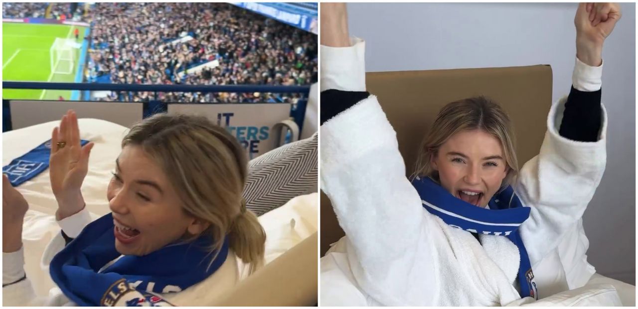 În pat pe Stamford Bridge! Starul TV s-a filmat urmărind meciul lui Chelsea dintr-o lojă specială de pe stadion_1