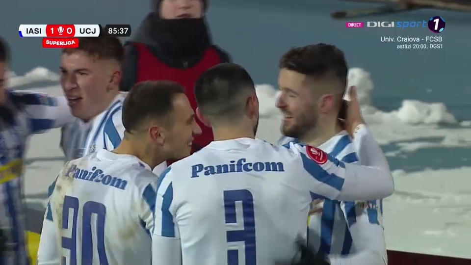 Poli Iași - U Cluj 1-0. Gazdele au dat lovitura pe finalul partidei&nbsp;