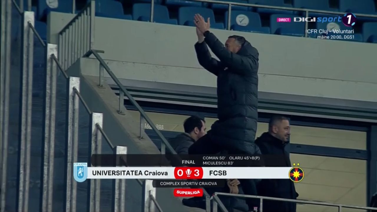 Explozie de bucurie! Ce a făcut Mihai Stoica imediat după finalul meciului Universitatea Craiova - FCSB 0-3_1
