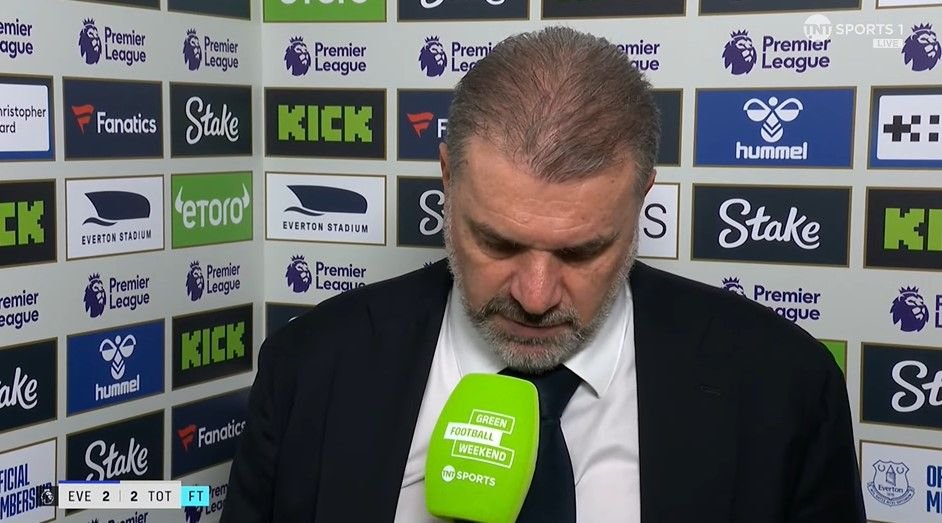 Postecoglou, dăr&acirc;mat la finalul meciului cu Everton: cum a apărut la interviu după al optulea gol &icirc;ncasat de Tottenham &icirc;n prelungiri