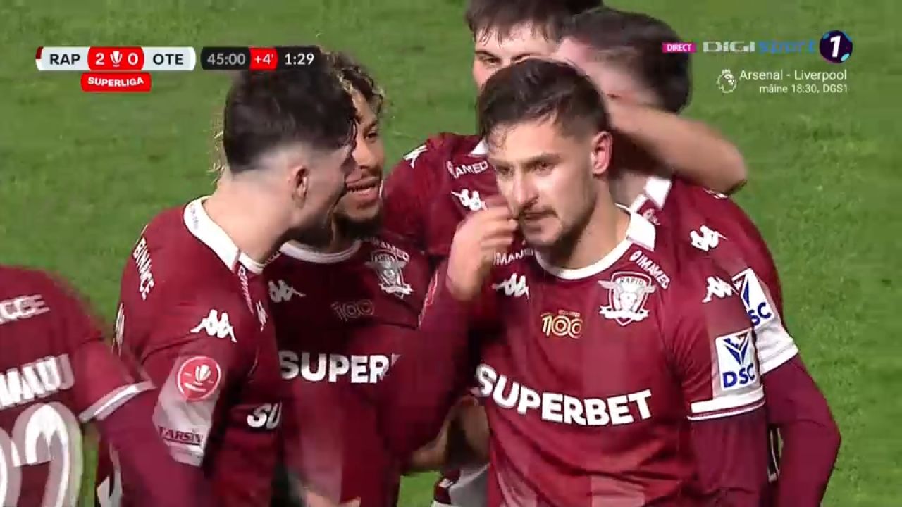 Rapid - Oțelul Galați 2-1! Giuleștenii câștigă al treilea meci consecutiv în 2024 și o egalează pe CFR Cluj_1