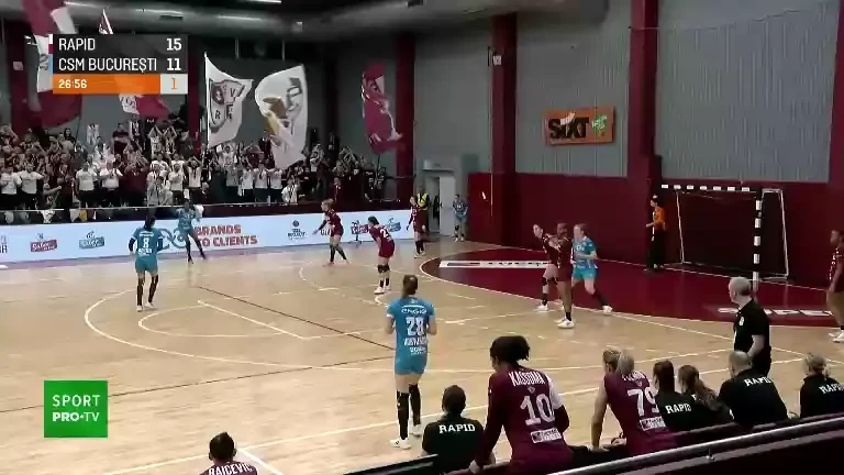 Rapid - CSM București | Finalul primei reprize (7.02.2024)