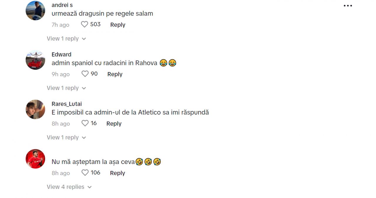 Nu a prins niciun minut de joc, dar e vedetă pe TikTok. Reacții după ce Atletico Madrid l-a postat pe Moldovan cu manele pe fundal_6