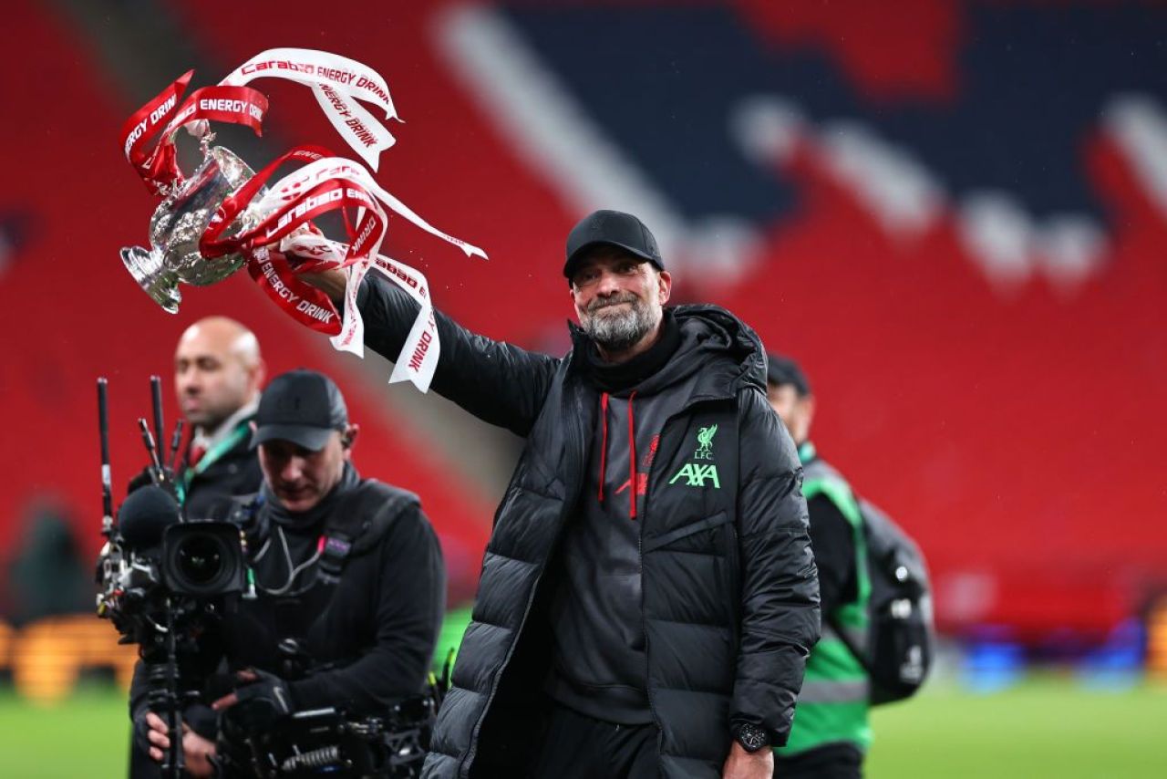 Party pe Wembley! Jurgen Klopp și jucătorii lui Liverpool s-au pozat cu trofeul Carabao Cup_8
