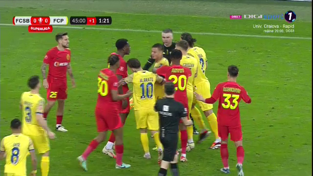 Spirite încinse pe Arena Națională! ”Centralul” a arătat două cartonașe în urma unei altercații de pe teren_2
