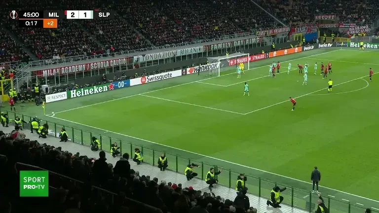 AC Milan - Slavia Praga (3-1, min 45+1)