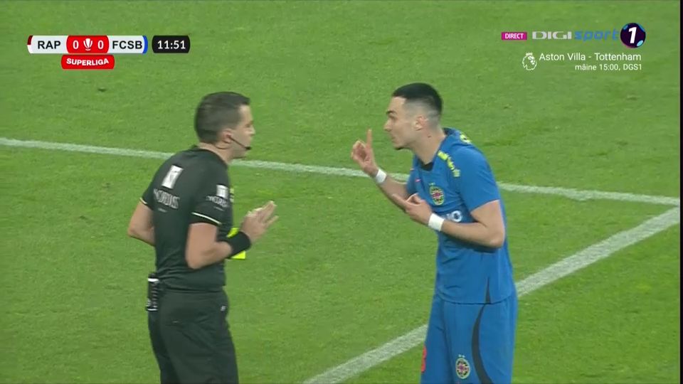 Galben cum rar se vede în Rapid - FCSB! Șut a vrut să fie fairplay, dar Hațegan l-a sancționat_2