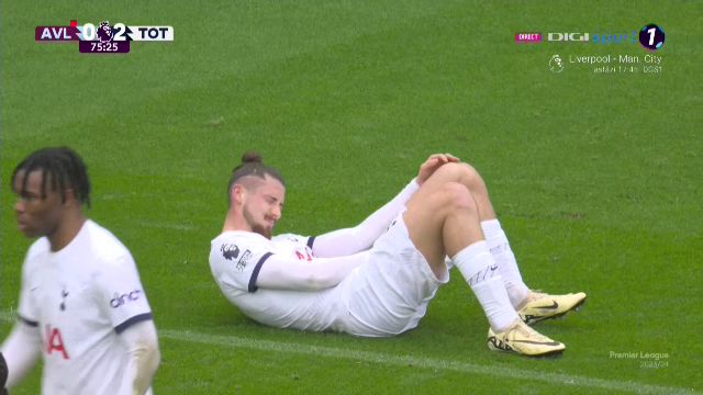 Sub centură! Radu Drăgușin a încasat o lovitură zdravănă în Aston Villa - Tottenham și s-a trântit pe gazon_6