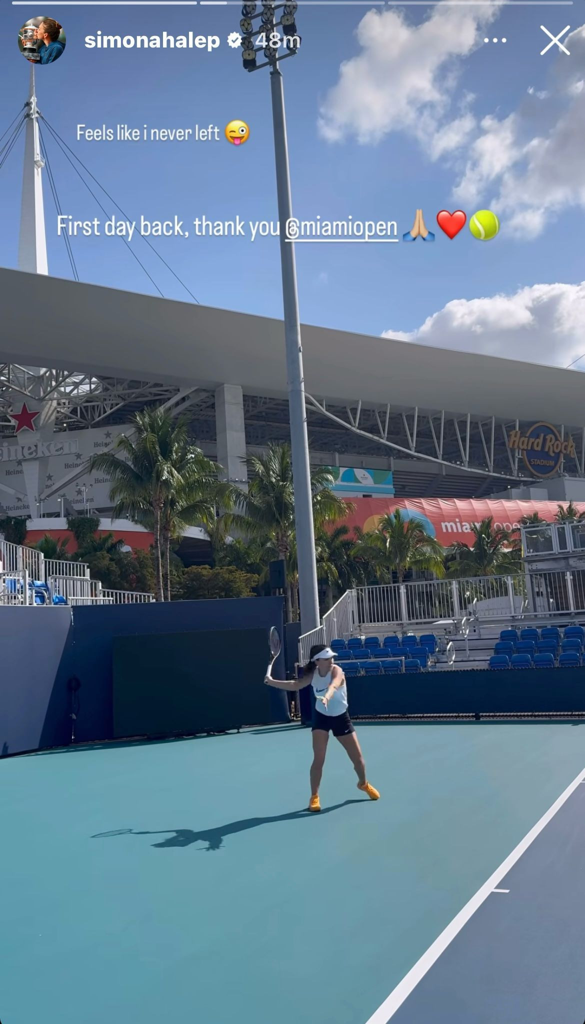 Simona Halep, primul antrenament la Miami. Ce mesaj a transmis_3