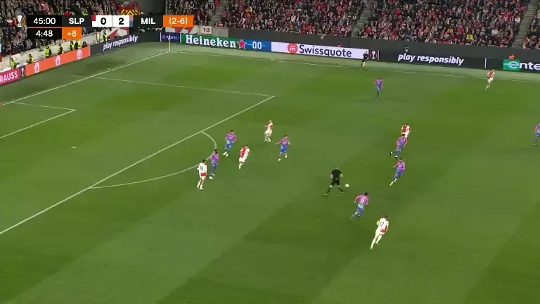 Slavia Praga - AC Milan Gol min 45+6