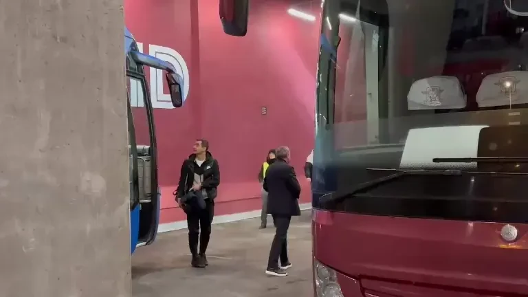 Sosire Farul &icirc;naintea meciului cu Rapid (15.03.2024)