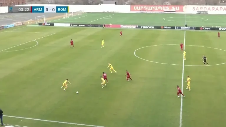 Ocazie Louis Munteanu (min. 4) &icirc;n Armenia U21 - Romania U21 (26.03.2024)