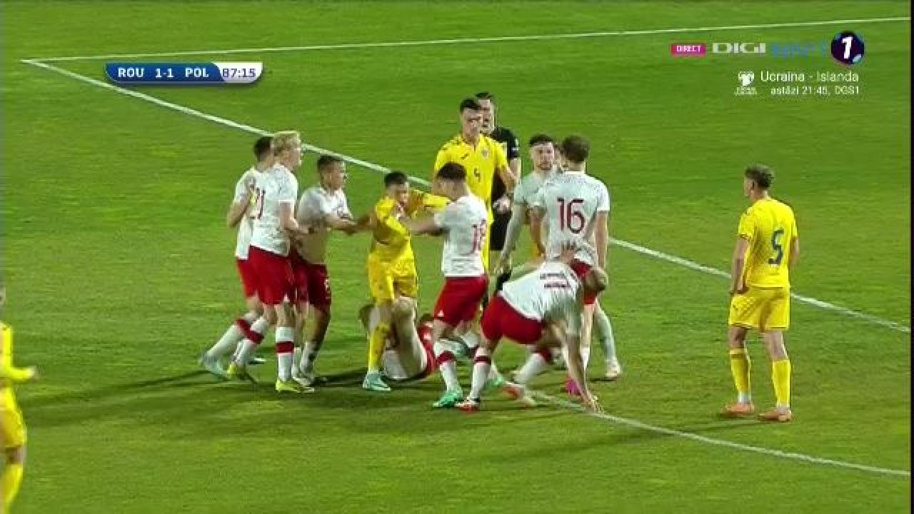 Tensiune la cote maxime! Momentul care a înghețat inima fanilor: Ce s-a întâmplat în minutul 87 în România - Polonia U20_8