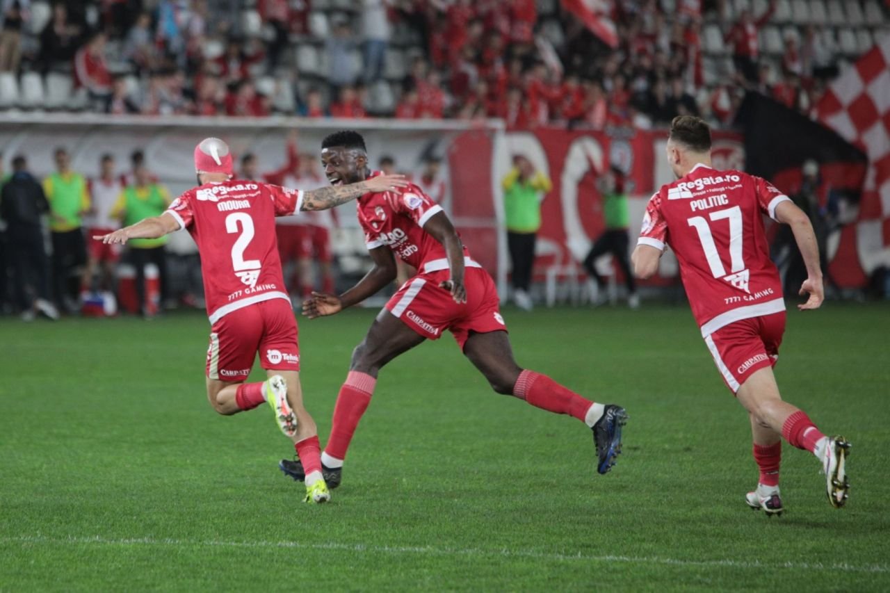 Gabriel Moura a marcat primul său gol în România, dar Dinamo a făcut doar egal: 