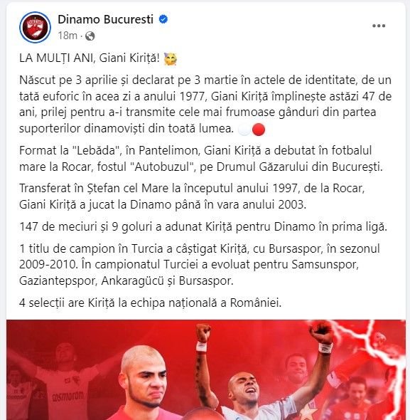 Marele dinamovist ”născut pe 3 aprilie și declarat pe 3 martie în actele de identitate de un tată euforic”!_12