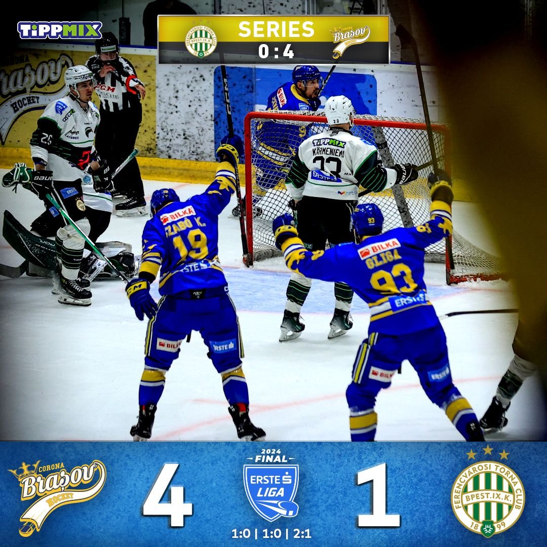 Ce victorie în finală, 4-0 de poveste cu campioana Ungariei! Corona Brașov a dat lovitura în Erste Liga_2