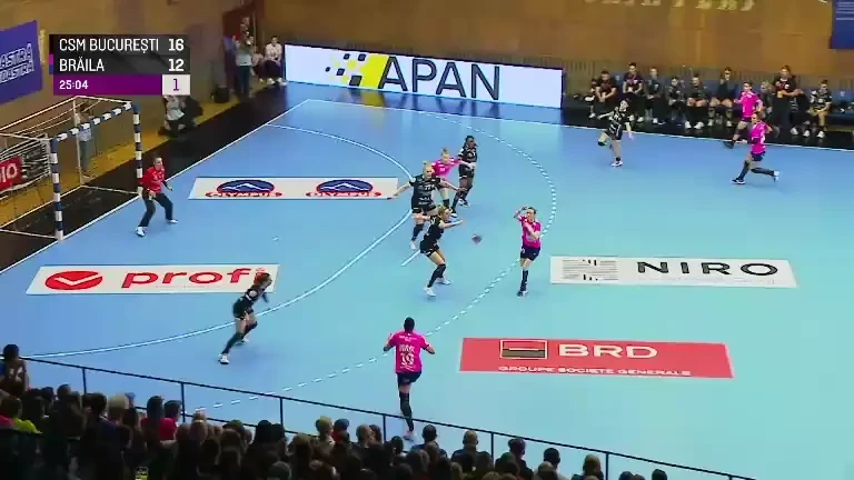 CSM București - Dunărea Brăila: ultimele cinci minute din prima repriză