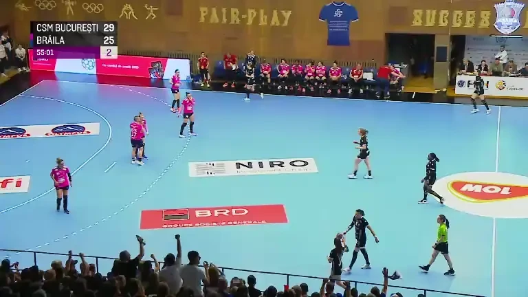CSM București - Dunărea Brăila: ultimele cinci minute din a doua repriză