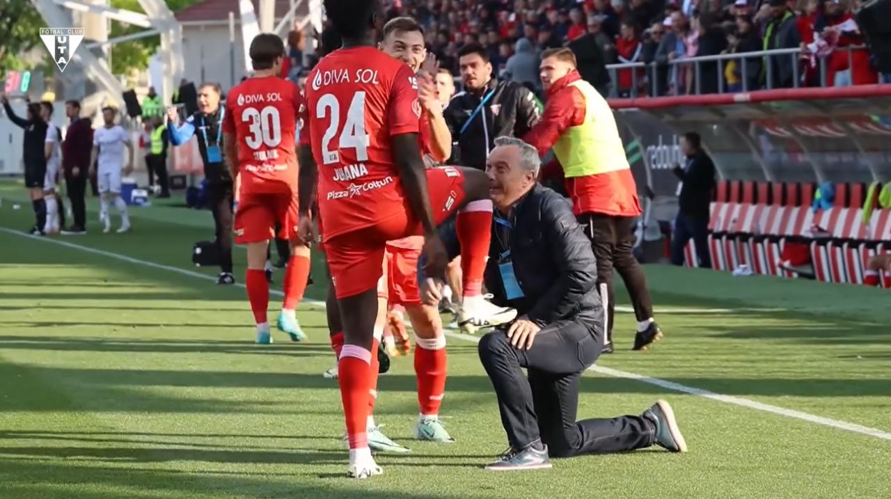 Rednic is on fire! Cum a sărbătorit golul lui Omondi din UTA - Oțelul 3-1_3