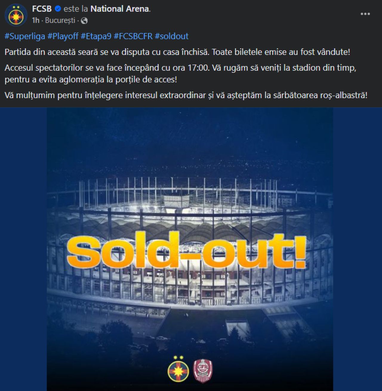 SOLD-OUT! FCSB - CFR Cluj va doborî recordul de asistență din Superliga României_7