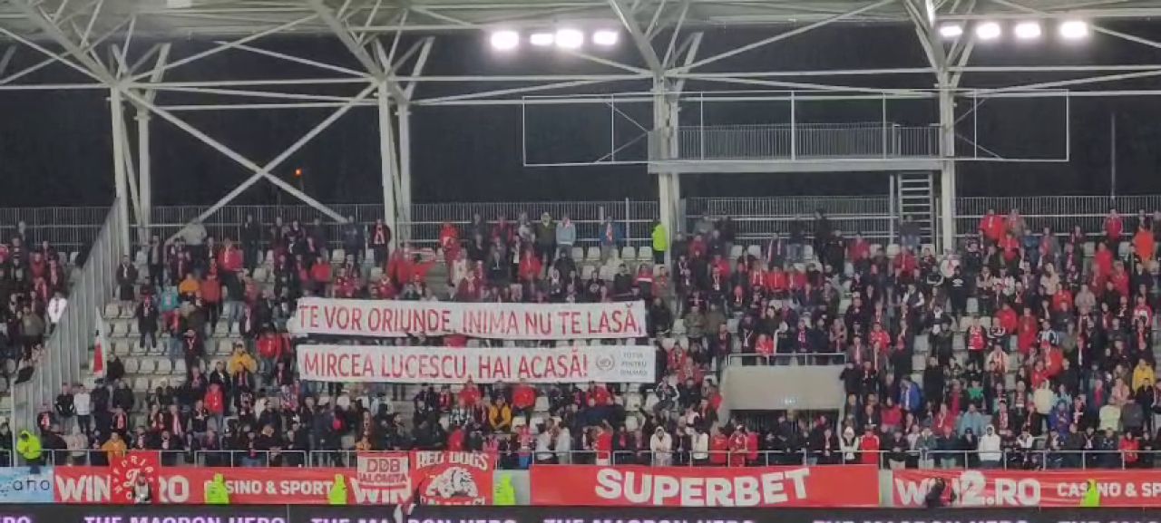 Fanii lui Dinamo, mesaj pentru Mircea Lucescu! Banner-ul afișat la meciul cu UTA Arad_2